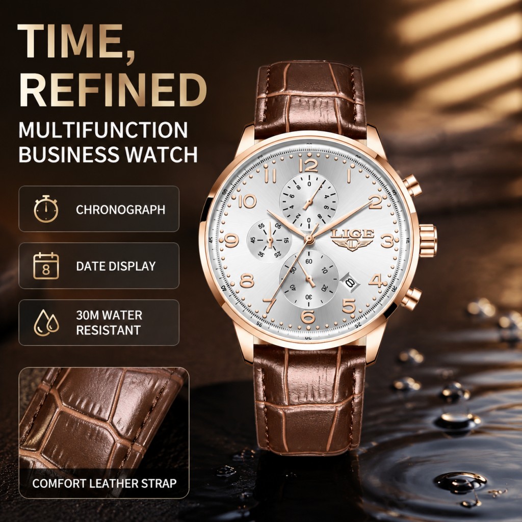 LIGE New Men Watch Fashion Top - огляд і ціна Luxury Watch Top 10
